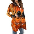 thumbnail image 6 of TFEOQRY Women's Pattern Print Cardigan Long Sleeve Open Front Long Sleeve Coat Casual Fall Winter Outerwear Orange-3, 6 of 6