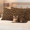 thumbnail image 3 of Brown Leopard Print Outdoor Waterproof Pillow Covers, Classic Abstract Animal Patterned Decorative Rectangle Throw Pillowcase Sofa Cushion Sham for Patio/Couch/Chair, 20"x12" 2 Pack, 3 of 8