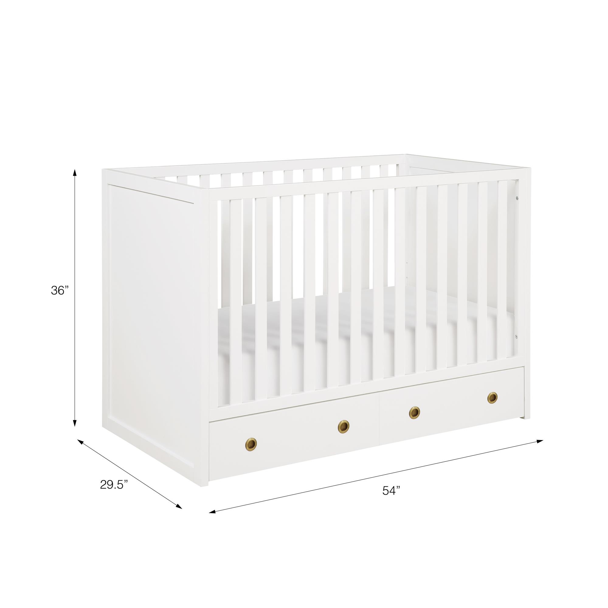 Novogratz Rue 3-in-1 Convertible Baby Crib with Storage Drawer for Nursery, White - image 5 of 13