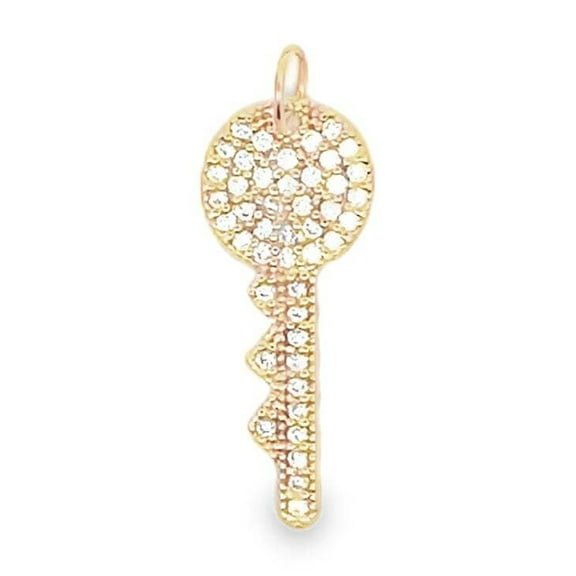 18K Gold Filled Key Charm With CZ Stones (A91)