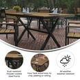 thumbnail image 6 of Flash Furniture Finch Commercial Grade X-Frame Outdoor Dining Table 59" x 35.5" with Faux Teak Poly Slats and Metal Frame, Natural/Gray, 6 of 12