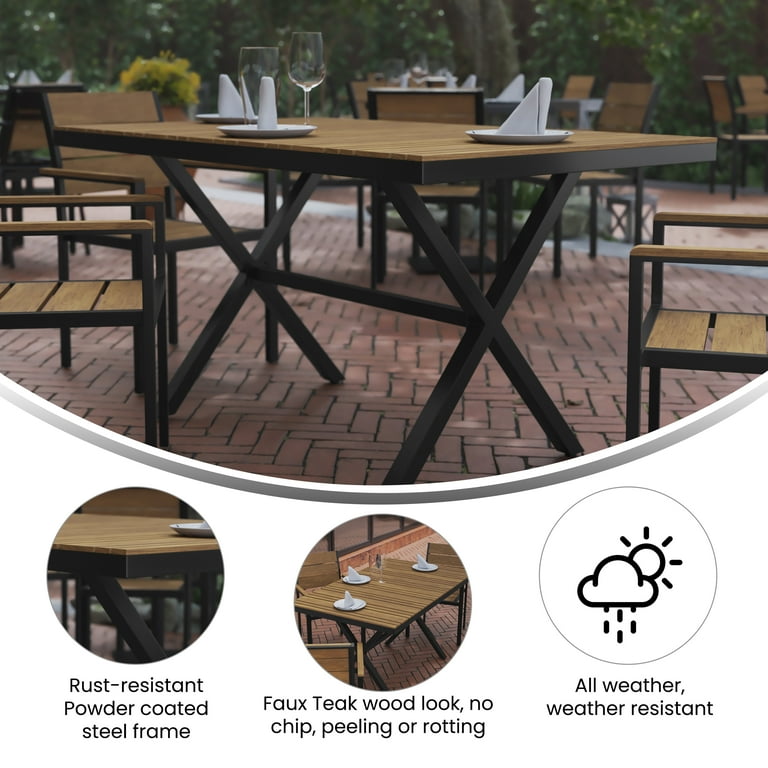 X frame outdoor dining table sales