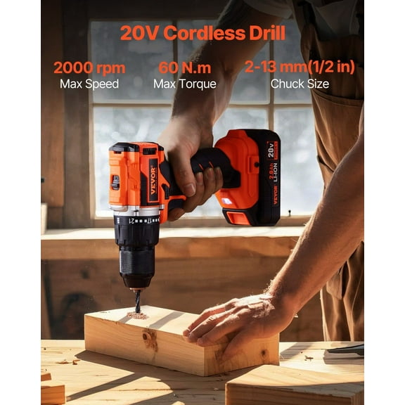 Tool Combo Kit Max 20V Cordless 2-Tool Set with 2.0 Ah Batteries, Ideal for DIY Projects