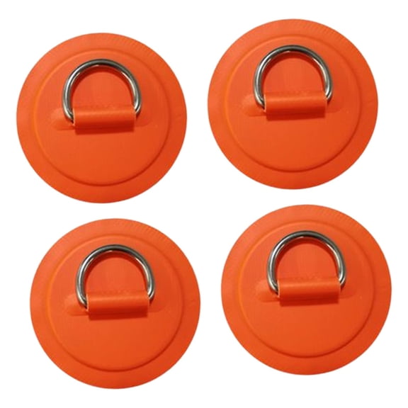 4 anillos en D con hebilla fija para kayak, acero inoxidable, sin pegamento, incluye anillo en D. Naranja