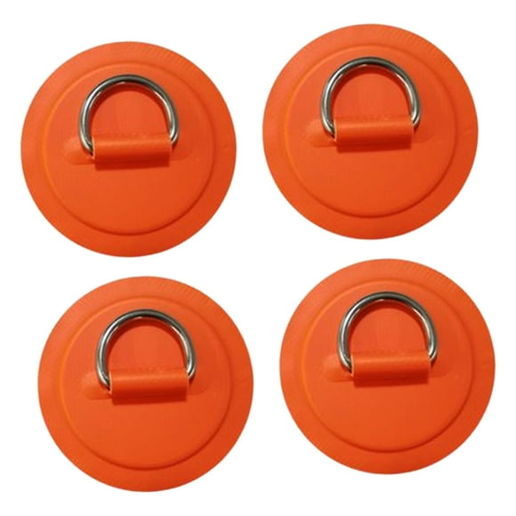 4 anillos en D con hebilla fija para kayak, acero inoxidable, sin pegamento, incluye anillo en D. Naranja