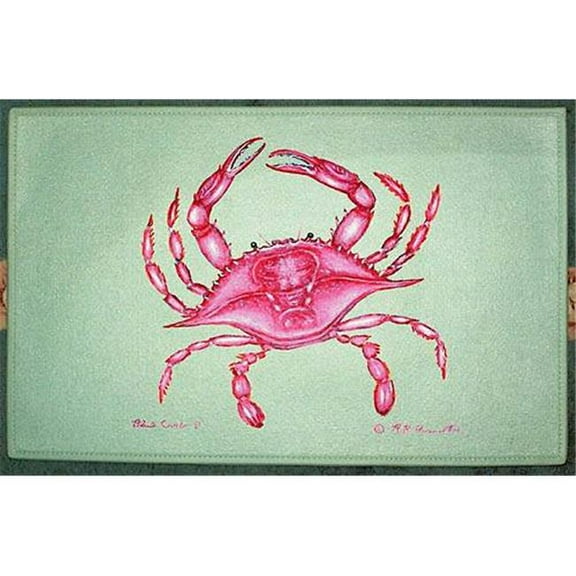 Betsy Drake DM102 Pink Crab Door Mat 18''x26''