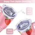 thumbnail image 5 of Cute Strawberry 40oz Tumbler - BPA-Free Leak-Proof Cup with Dual Drinking Options - Kawaii Cartoon Berry Design for Commuters, 5 of 9