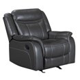 thumbnail image 4 of Declan 39 in. Dark Grey Leather Glider Recliner, 4 of 5