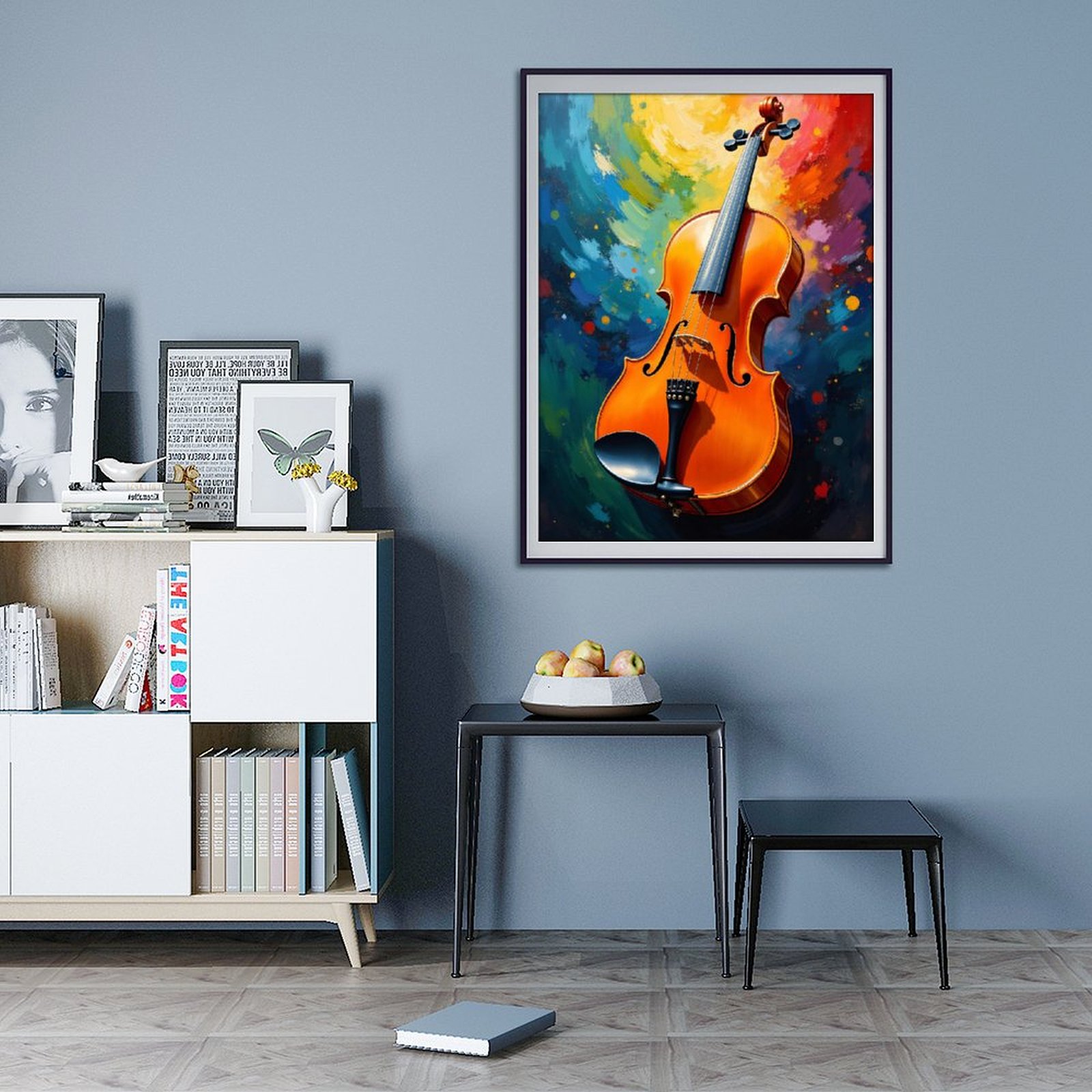 Diamond Art Kit for Adults, Vibrant Violin Abstract Canvas Art Diamond Painting for Adults Beginners, DIY Diamond Art Painting Kits, 5D Diamond Painting Crafts for Home Decor 12x16 Frameless