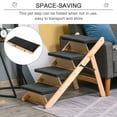 thumbnail image 4 of PawHut Wood Pet Stairs 2 In 1 Convertible Dog Steps and Carpeted Ramp Portable Foldable 4 Level Cat Ladder for High Bed Couch Car, 4 of 10