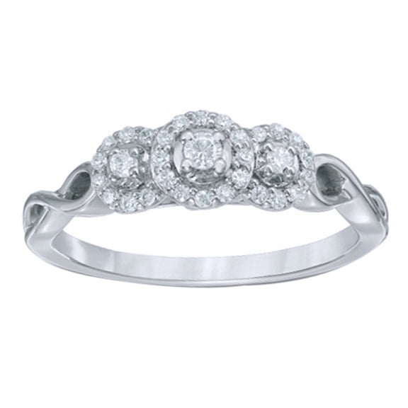 AFFY White Natural Diamond Frame Ring in 10k White Gold