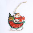 thumbnail image 3 of Décoration Pendentif en Bois pour Noël en Forme de traîneau avec Papa Noël et Bonhomme de Neige decorations de Arbre DE Noël 2 piezas Zhivalor ZYY-2596, 3 of 4