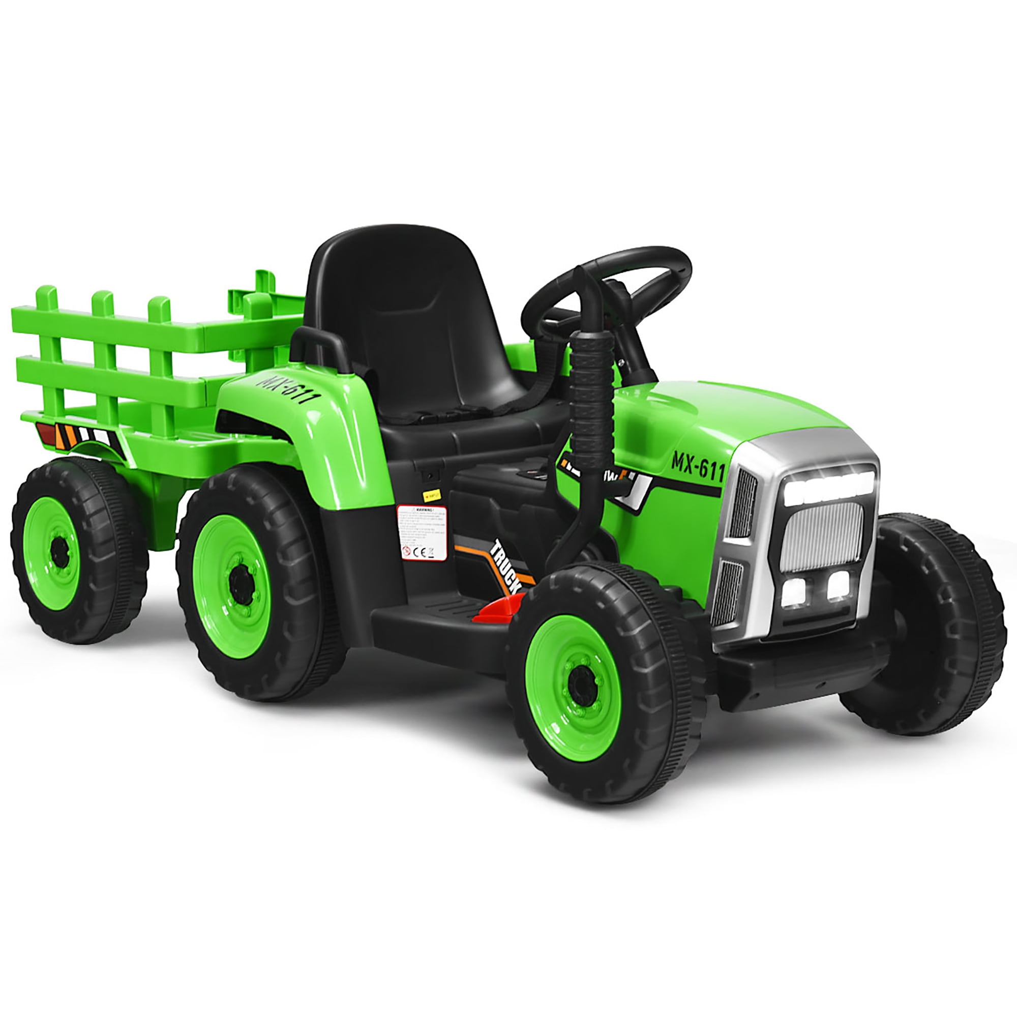 COSTWAY 12V Tractor Electrico para Niños con Remolque, 3 Velocidades y  Control Remoto 2,4G Juguete Tractor con Luces LED, Música,USB y Bluetooth para  Niños Mayores de 3 Años : : Juguetes y