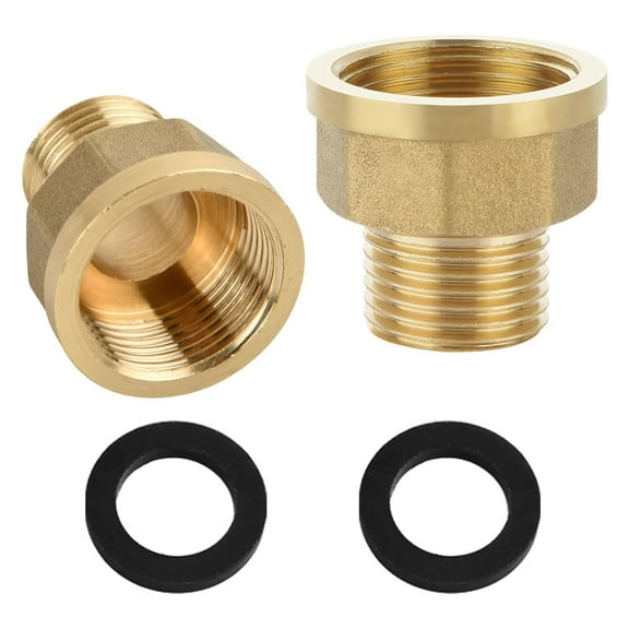 Strong Brass Reducer Adapter 1/2 x 3/4 Threads Plumbing Reducer 2pcs