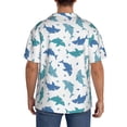 thumbnail image 5 of Vsdgher Party Shark Cute Print Men's Wrinkle Free Untucked Cuban Shirt Business Casual Button Down Shirts Short Sleeve Shirt, 5 of 7