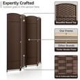 thumbnail image 4 of Sorbus 4 Panel Room Divider Tall Privacy Partition Screen Extra Wide Double Hinged Mesh Hand-Woven Folding Wall Divider - 6ft, 4 of 7