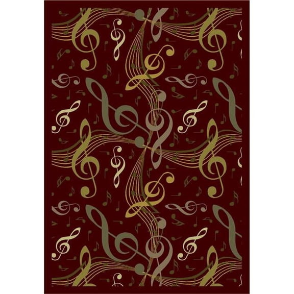 Virtuoso Burgundy 5 ft.4 in. x 7 ft.8 in.  WearOn Nylon Machine Tufted- Cut Pile Whimsy Rug