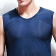 thumbnail image 3 of kpoplk Men's Gym Tank Tops Workout Sleeveless T-Shirts Muscle Tank Training Bodybuilding Shirts Blue,XXL, 3 of 5