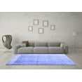thumbnail image 3 of Ahgly Company Machine Washable Indoor Square Abstract Blue Contemporary Area Rugs, 8' Square, 3 of 4