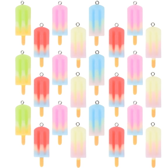 Raindrops 25 Pieces Bulk Assorted Color Ice Cream Charms for Jewelry Making Pendant Accessories