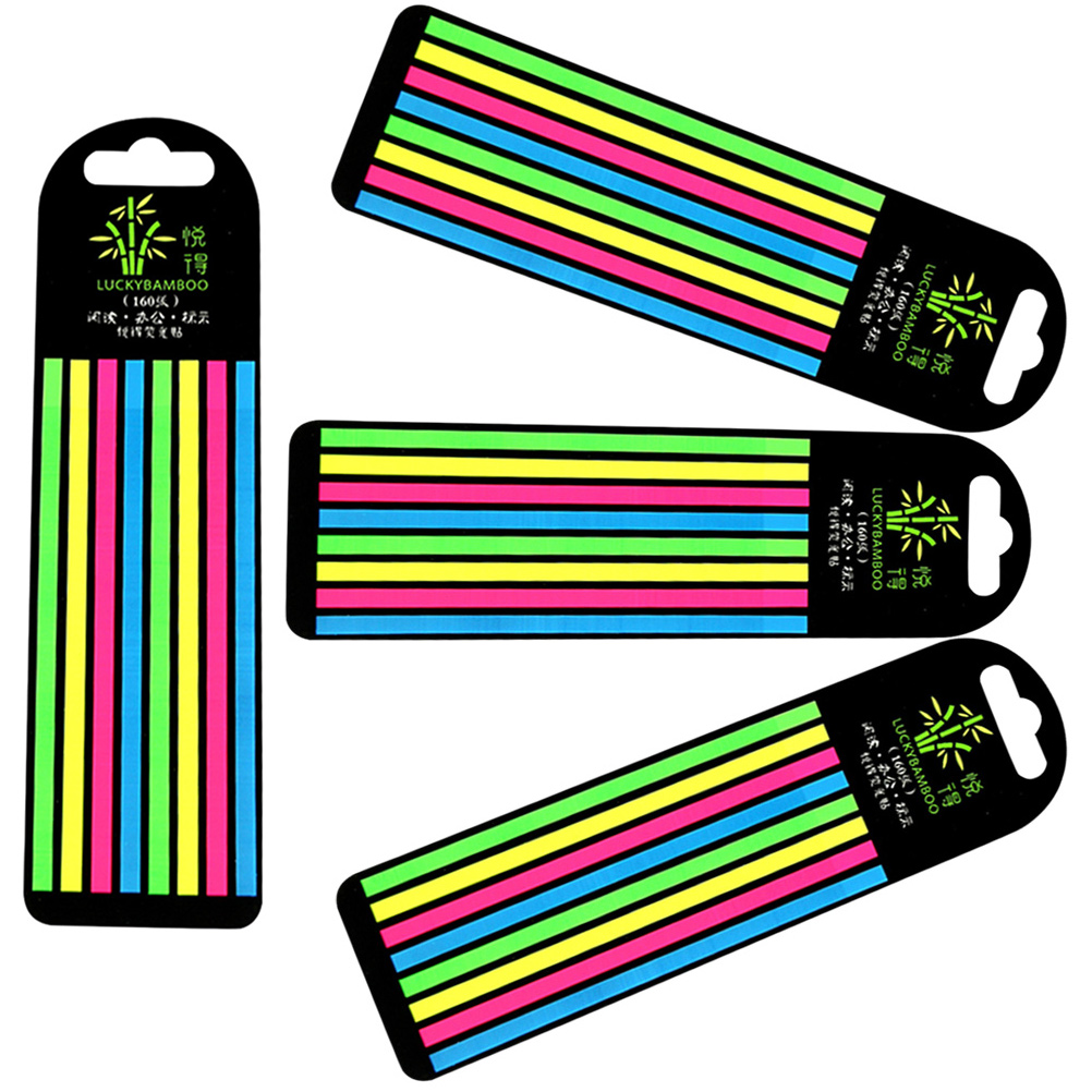 FRCOLOR 16 Boxes  Fluorescence Bookmarks Reading Notebook Tabs Fine Reading Strips Reading Stickers