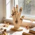 thumbnail image 4 of Wooden Ring Holder Stand Hand Shape Jewelry Organizer Display 7.08In, Crafts Storage Rack for Rings Accessories Vanity Dresser Desktop Retail Showcase Home Decor Photography Props Gift Giving, 4 of 6
