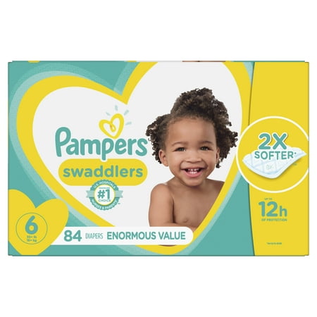 Pampers Swaddlers Diapers, Size 6 84 Count