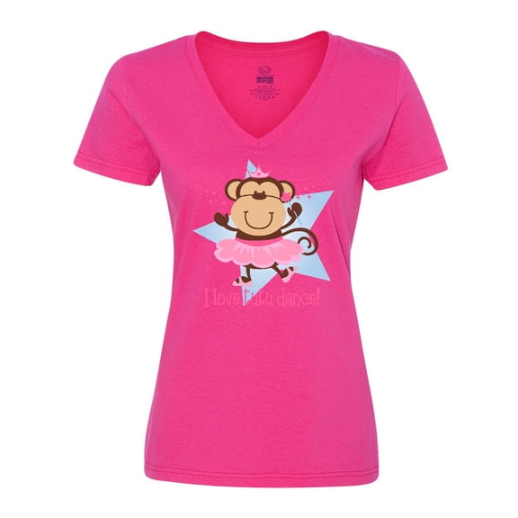 Inktastic Monkey Love Tutu Dance Women's V-Neck T-Shirt