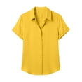 thumbnail image 7 of IUYRTFE Women's Short Sleeve Collared Button Down Shirt Relaxed Fit Stretch Casual Summer Blouse, 7 of 7