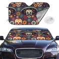 thumbnail image 2 of Kdxio Skulls and Flowers Print Windshield Sun Shade,UV Rays and Sun Heat Protection,Sunshade for Car Windshield,Car Shade Front Windshield - Small, 2 of 6