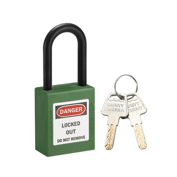 Uxcell 1-1/2'' Cerradura de bloqueo con llave de gancho de nylon verde 1 pieza