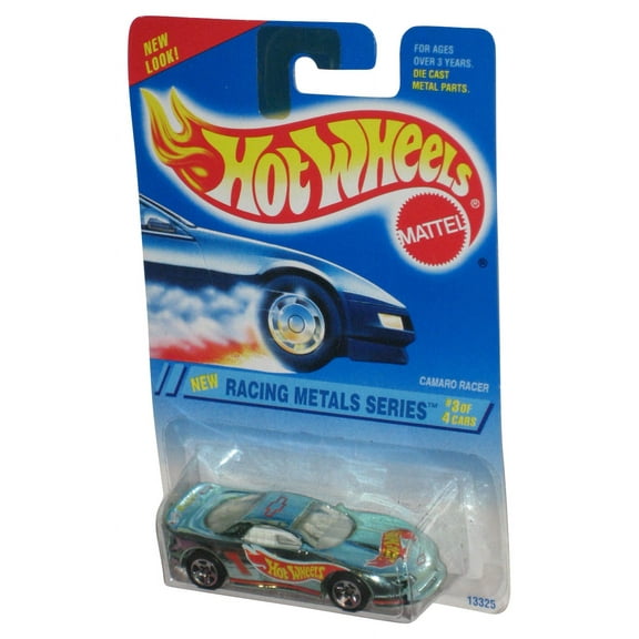 Hot Wheels Racing Metals Series 3/4 (1994) Silver Camaro Racer Toy Car #338