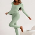thumbnail image 6 of ssuyfkrb Thermal Underwear Set for Women 2 Piece,Thermal Underwear Set for Women,Warm,Soft,Stretch Fabric,Breathable,Green,5XL, 6 of 7