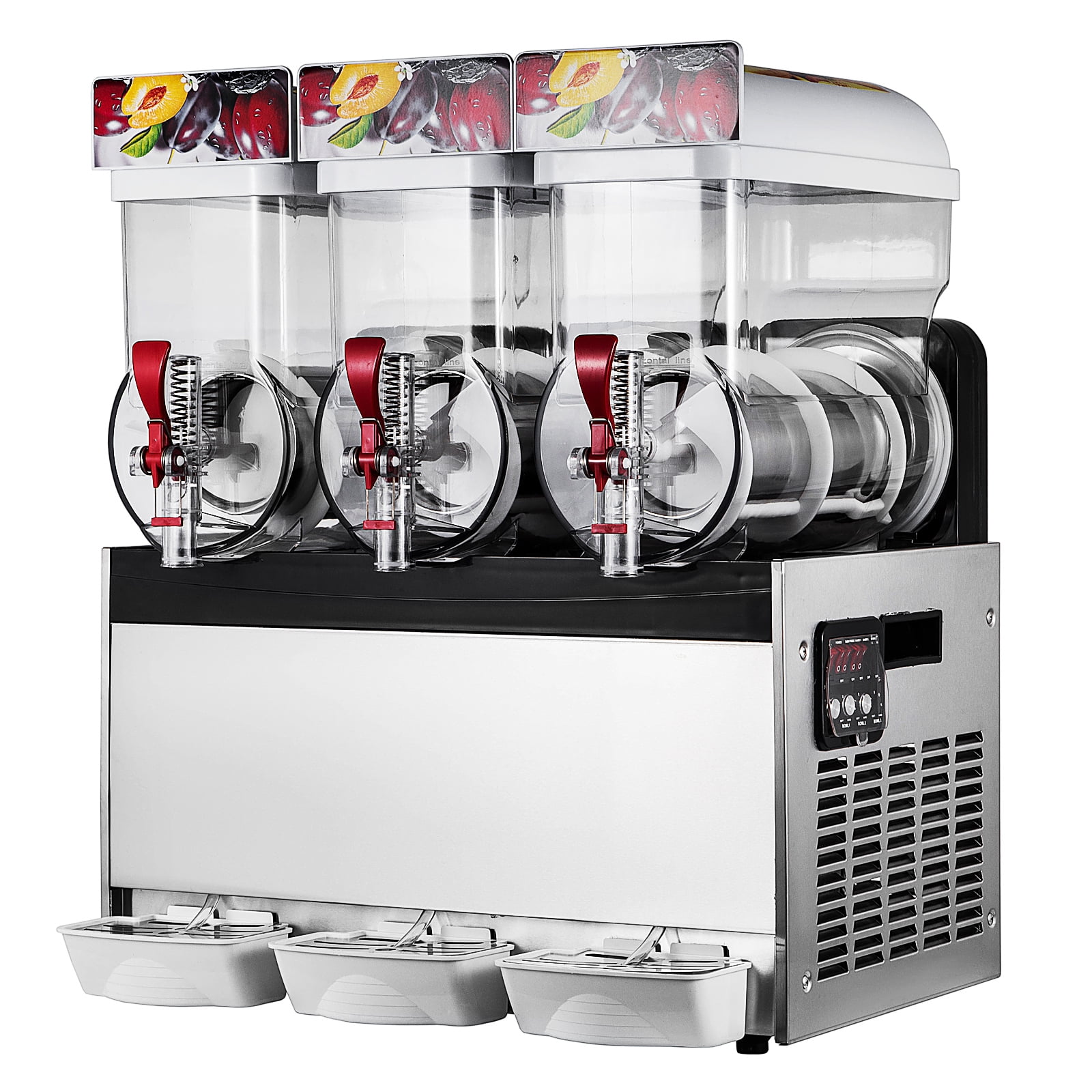VEVOR Slush Frozen Drink Machine, 10LX3 Tanks Commercial Slushy Machine, 1250W Slush Drink Maker, Perfect for Restaurants Cafes Bars