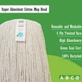 thumbnail image 5 of ABCO Products Green Seal Certified 16 oz Cotton Threaded Cut End Mop, 4 Ply Narrow Band, No Handle - 3 Pack, 5 of 10