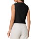 thumbnail image 3 of Chaleco sin mangas de lino para mujer INSPIRE CHIC, con botones, escote en V, formal, para trabajo, talla XL, color negro, 3 of 5