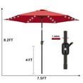 thumbnail image 6 of Scafild | 7.5 Ft Solar LED Light Patio Umbrella Outdoor W/ Easy Tilt - Red, 6 of 7