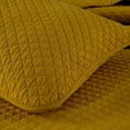 thumbnail image 4 of Chezmoi Collection Avon Diamond Geometric Solid Cotton Lightweight Quilt for All Seasons, 3-Piece Quilt Set, King, Mustard Yellow, 4 of 9