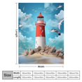 thumbnail image 4 of Chilfamy Lighthouse Beach Seagulls Throw Blanket Lightweight for Adults All Seasons Flannel Material 40x50in, 4 of 6