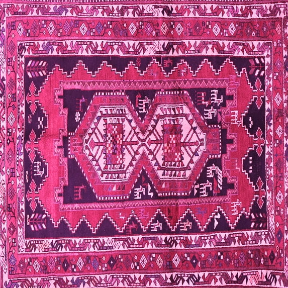 Ahgly Company Indoor Square Southwestern Pink Country Area Rugs, 8' Square