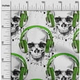 thumbnail image 1 of oneOone Cotton Poplin Green Fabric Skull Dress Material Fabric Print Fabric By The Yard 56 Inch Wide, 1 of 4