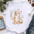 thumbnail image 3 of Bonita camiseta con estampado galés de Corgi para niños, ropa para niños y niñas, camiseta de manga corta de verano 2024 de Harajuku para niños, camiseta para amantes de los perros, 3 of 5
