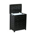 thumbnail image 3 of Oceanstar Rectangular Veneer Laundry Wood Hamper with Interior Bag, Black, 20.25 in. L x 13 in. W x 24.25 in. H, RHV0103MH, 3 of 7