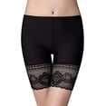 thumbnail image 2 of Pantalones cortos de seguridad elásticos con encaje para mujer, pantalones cortos para montar, leggings antirozaduras (paquete de 3), color negro, 2 of 5