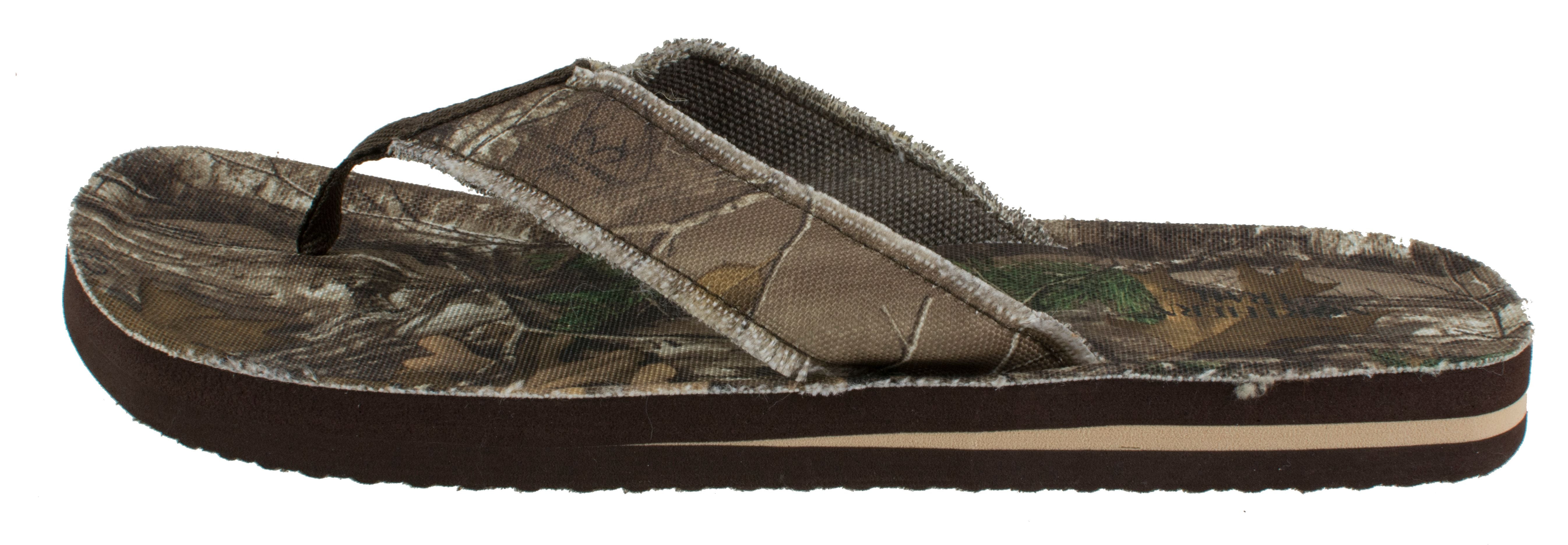 NEW Boys Camo Flip Flops Shoes Medium 13-1 Green Camouflage Frayed Sandals