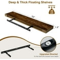 thumbnail image 3 of Fun Memories Floating Shelves for Wall, 32Inch Floating Shelves Set of 2, Hanging Shelf with Invisible Brackets, Wood Shelves for Living Room, Bedroom, Kitchen, Brown, 3 of 6