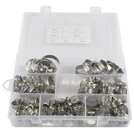 

60-Piece Hose Set 8-38 mm Pipe Made of 201 Stainless Steel 7 Sizes Hose Hose Ties for Pipes
