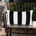thumbnail image 3 of BLEUM CADE Black and White Throw Pillow Cases Set of 2, Outdoor pillows Striped Couch Cushion Cover, Farmhouse Decorative throw Pillow Covers for Home Decor,12"x20", 3 of 11