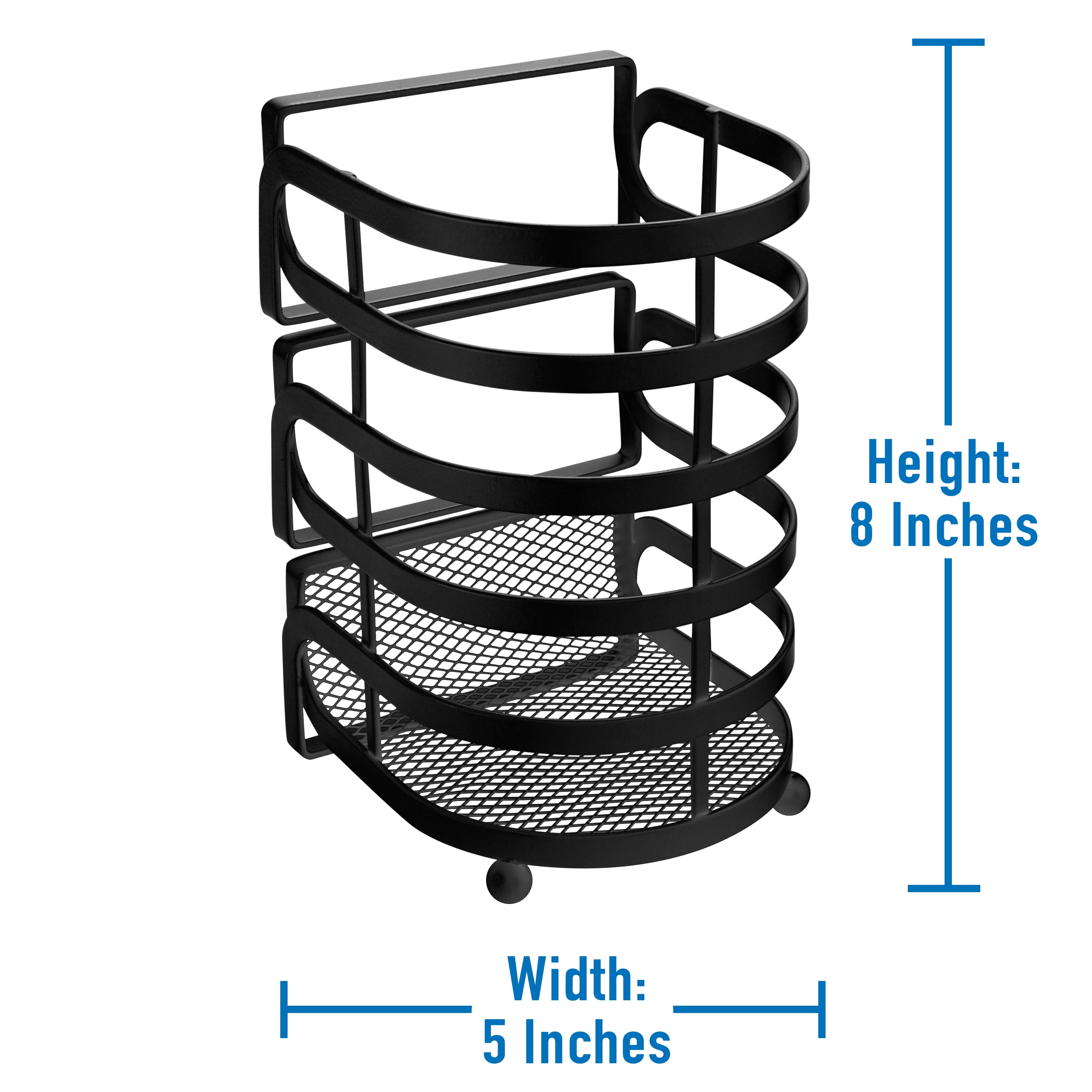 Kitchen Details Industrial Collection Cooking Utensil Basket in Matte Black