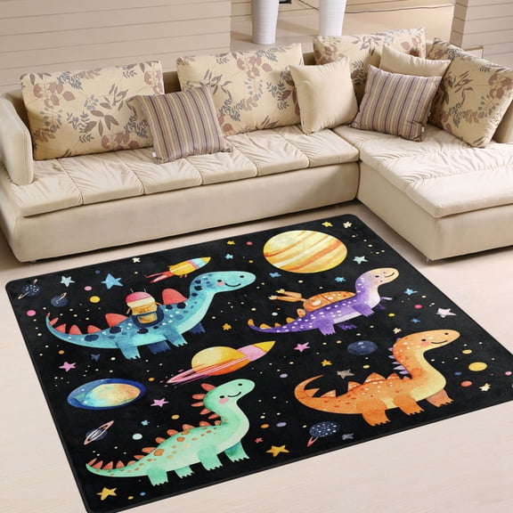 BZSMCE Vintage Area Rugs Colorfull Dinosaur Creative Area For Home